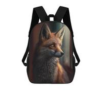 sinyumoney The Watching Fox School Backpack School Bags for Girls Boys Backpack with Pocket Fashion School Bag Kids Backpack 17inch