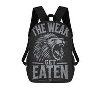 sinyumoney The Weak Get Eaten - Lion Motivational Backpack School Large Water Resistant Laptop Backpack for School/Work/Travel 17inch