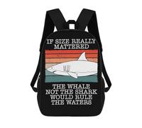 sinyumoney The Whale Not The Shark Backpacks Kids Student Schoolbag,3D Printed Backpacks,Elementary And Middle School Students Backpacks for Boys Girls 17inch