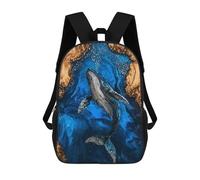 sinyumoney The Whales Song Resin Art School Backpack Large Lightweight Casual Backpack for Boys/Girls/Teenagers 17inch