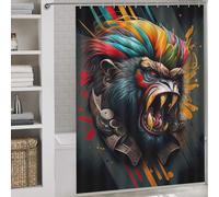 sinyumoney The Wild Monkey Anti-Mould Proof Resistant Washable Waterproof Cloth Fabric Bathroom Decor Curtains for Toile Bathroom Dorm 64.17x70.87Inch（163x180cm）