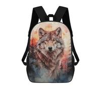 sinyumoney The Wolf Palette Backpack 3D Printed Children's School Backpack Kids Travel Backpacks High Capacity Book Bags Children's Backpack Rucksack 17inch