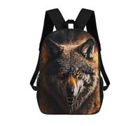 sinyumoney The Wolf Portrait Backpack School Work Laptop Backpack Rucksack Bag for Men, Women & Teenage Boys 17inch