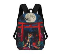 sinyumoney The Wolf Sits in Front of Fashion Student School Backpack Suitable for Boys Girls Kids Casual Outdoor Travel Essential Daypack 17inch