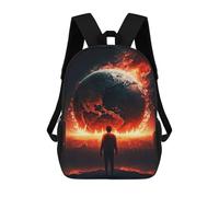 sinyumoney The World Is on Fire 3D Printed 17 Inch School Backpack Casual Children's Backpacks 3D Printed for Boys Elementary And Middle