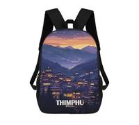 sinyumoney Thimphu, Bhutan at Night Kids Backpack, Backpack School Bag, Backpacks Kids School 3D Printed School Bags for Elementary And Middle School Students Teens Birthday Gift 17inch