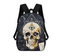 sinyumoney Third Eye Skull Journal School Backpack School Bags For Girls Boys Backpack With Pocket Fashion School Bag Kids Backpack 17inch