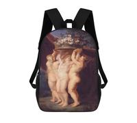 sinyumoney Three Ladies with Flowers Backpack Kids School Backpack School Bag 3D Printed Fashion School Bag for Boys Elementary And Middle School Student 17inch