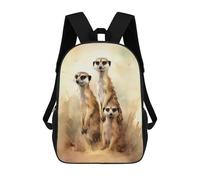 sinyumoney Three Meerkat Watercolor Backpack School Business Laptop Rucksack Bag Unisex Casual Daypack for Teenage Girls Boys Women Men 17inch