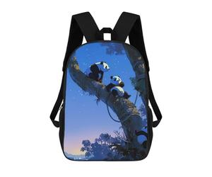 sinyumoney Three Pandas in Trees School Backpack Daypacks Business Backpack Water Resistant Bookbag for Men/Women 17inch