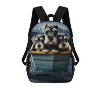 sinyumoney Three Puppies in A Boat Children's Backpacks School Backpack 3D Printed Backpack for Kids Travel Rucksacks Book Bags Kids School Bag 17inch