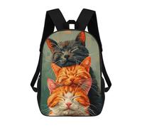 sinyumoney Three Sleeping Cats Rucksack Lightweight Casual Daypack School Backpacks for Campus Outdoor Travel Sports 17inch