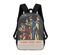 sinyumoney THREE WISE MEN 3D Printed Kids School Bag Rucksacks Children's School Fashion Casual Back Pack High Capacity Travel Book Bags Backpack for Kids 17inch