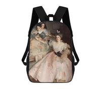 sinyumoney Three Women in A Gilded Room School Backpack 3D Printed Children's 17inch Backpacks Bag Bookbag for Kids Boy Girl Book Bags Kids School Bag Travel Rucksacks