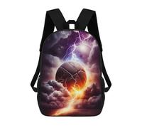 sinyumoney Thunder Basketball 3D Printed Children's School Backpack for Kids Travel Rucksacks Book Bags Kids School Bag 17inch