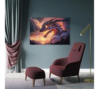 sinyumoney Thunder Dragon Unleashed Art Work for Home Walls for Toilet Bathroom Decor Grey Wall Art 20x30inch(50x75cm)