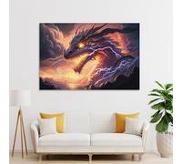 sinyumoney Thunder Dragon Unleashed Pictures for Hallway for Bedroom Office Bathroom Decor Wall Decoration 12x18inch(30x45cm)