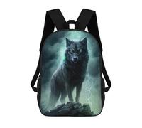 sinyumoney Thunder Wolf Fantasy Art Print Backpack School Large School Backpack for Boys for Teenage Girls Boys Women Men 17inch