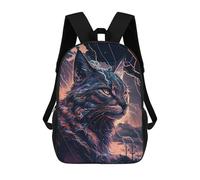 sinyumoney Thundering Cat Stormscape School Bags School Secondary High School College Backpack Travel for Boys/Girls/Teenagers 17inch
