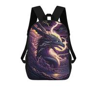 sinyumoney Thundering Dragon Storm -1 3D Printed 17 Inch School Backpack Casual Children's Backpacks 3D Printed for Boys Elementary And Middle