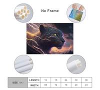 sinyumoney Thundering Leopard Wild Power Unleashed -1 Art Work for Home Walls Wall Decor Ready to Hang for Bathroom Toilet Decor Large Canvas Wall Art for Living Room 08x12inch(20x30cm)