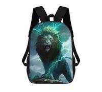 sinyumoney Thundering Lion Majesty Children's Backpack, 3D Printed School Backpack, Backpack for Boys Girls, Adjustable School Bag for Primary School 17inch