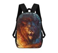 sinyumoney Thundering Lion's Roar 3D Printed School Bag Children's School Backpack Schoolbags Travel Backpacks Casual Fashion Bag for Kids School Students 17inch