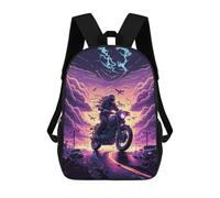 sinyumoney Thundering Motorcycle Ride 3D Printed Children's School Backpack for Kids Travel Rucksacks Book Bags Kids School Bag 17inch