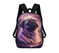sinyumoney Thundering Pug Majesty Backpack School Bag Secondary Causal Travel High School Bags for Camping Outdoor Adventures And Daily Travel 17inch