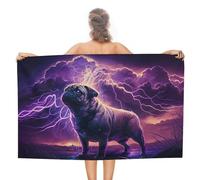 sinyumoney Thundering Pug Majesty Basics Towel Set Suitable Beach Beach Towel Perfect The Home 130cm*80cm