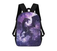 sinyumoney Thundering Purple Dragon Artwork 3D Printed 17inch School Bag Children's School Backpack Travel Backpacks Casual Fashion Bag for Kids School Students