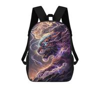 sinyumoney Thundering Tiger Power -4 Backpacks Kids 17inch School Backpack School Bag 3D Printed School Bag for Boys Elementary And Middle School Students