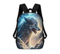 sinyumoney Thundering Wolf Art Print -4 Children's Backpacks School Backpack 3D Printed for Kids Travel Rucksacks Book Bags Kids 17inch School Bag
