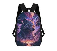 sinyumoney Thundering Wolf Majesty -3 Children's 17 Inch School Backpack 3D Printed Casual Daypacks for Kids Travel Rucksacks Book Bags Kids School Bag