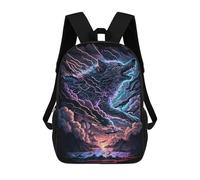 sinyumoney Thundering Wolf Majesty -5 Fashion Student School Backpack Suitable for Boys Girls Kids Casual Outdoor Travel Essential Daypack 17inch