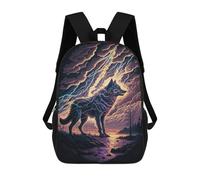 sinyumoney Thundering Wolf Majesty -6 17 Inch Kids Backpack Fashion Fun Backpack Book Bag for Boys And Teenager 3D Printed for Boys