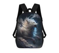 sinyumoney Thundering Wolf Spirit School Backpack 3D Printed Children's 17inch Backpacks Bag Bookbag for Kids Boy Girl Book Bags Kids School Bag Travel Rucksacks