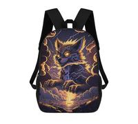 sinyumoney Thundering Wolf Storm Kids Backpack 17 Inch School Bag 3D Printed Cartoon School Backpacks for Boys And Teenager School Students