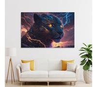sinyumoney Thunderous Jaguar Wild Power Unleashed Wall Pictures Bedroom Bedroom Modern Art Prints 20x30inch(50x75cm)