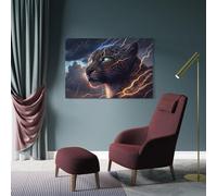 sinyumoney Thunderous Leopard Wild Power Unleashed Bathroom Prints for Walls for Teens Girl Women Living Room Decoration Large Canvas Wall Art for Living Room 20x30inch(50x75cm)