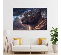 sinyumoney Thunderous Leopard Wild Power Unleashed Wall Decoration for Living Room for Living Room Kids Children Girl Boys Birthday Party Gift Living Room Paintings 08x12inch(20x30cm)