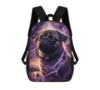 sinyumoney Thunderous Pug Majesty -1 Backpack School Rucksack Casual Daypacks School Work Travel Bag- Perfect for Travel, Work And Daily Use 17inch