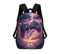 sinyumoney Thunderstorm Gaming Adventure Children's 17 Inch School Backpack 3D Printed Cool Knapsack for Kids Travel Rucksacks Book Bags Kids School Bag