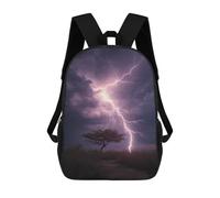 sinyumoney Thunderstorm Lightning Strikes Tree School Bag 3D Printed 17inch Backpacks Fashion Kids School Backpack Rucksacks for Boys Elementary And Middle School Students