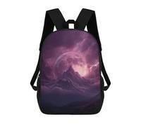 sinyumoney Thunderstorm Moonlit Peaks -2 Backpack School Bag Large School Backpack for Boys - Perfect for Travel, Work And Daily Use 17inch