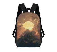 sinyumoney Thunderstorm Moonlit Peaks -3 Backpacks 3D Printed 17inch Kids School Backpack Outdoor Casual Daypack Casual Travel Bags for Middle School Students