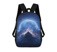 sinyumoney Thunderstorm Moonlit Peaks Backpack School Backpack Kids School Bag Large Capacity Kids Backpack for School Rucksack 3D Book Bag Gifts for Kids 17inch