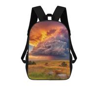 sinyumoney Thunderstorm Over The Plains School Backpack Fashion Stationery Backpack Waterproof Casual Daypacks for Men/Women 17inch