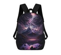 sinyumoney Thunderstorm Reflections 17 Inch Backpacks Kids Schoolbag,3D Printed Elementary And Middle School Students Backpacks for Boys Girls