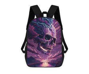 sinyumoney Thunderstorm Skull Bridge Backpack School Bag Rucksack Casual Daypacks School Work Travel Bag for Teenage Girls Boys Women Men 17inch